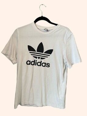 Adidas Originals Trefoil Logo Tee White Black | Size Medium